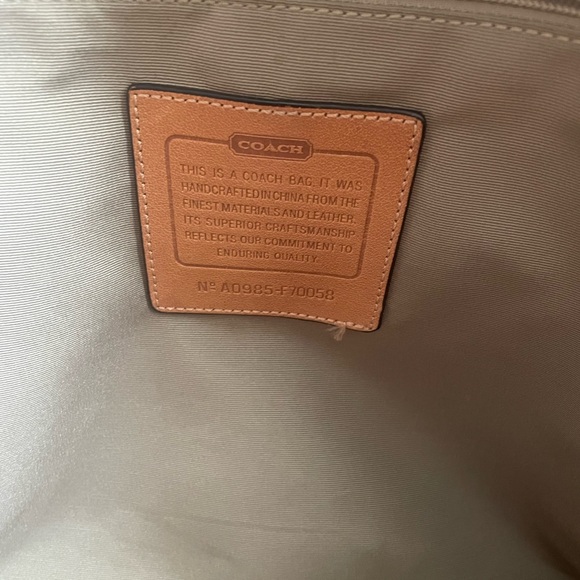 Authentic Coach Briefcase in signature cavas. Tan color; gently-used. - Picture 3 of 5